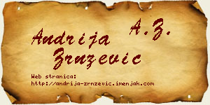Andrija Zrnzević vizit kartica
